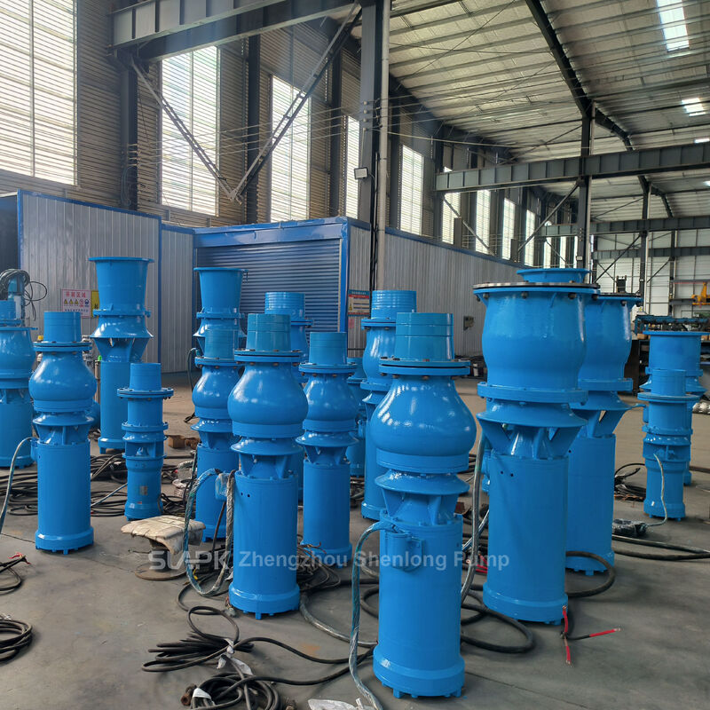 QSZ dan QSH Pompa aliran tinggi sumur aksial dan campuran dengan aliran 260-2,880 m3/h dan daya 7,5-55 kW