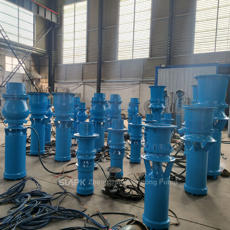 QSZ dan QSH Pompa aliran tinggi sumur aksial dan campuran dengan aliran 260-2,880 m3/h dan daya 7,5-55 kW