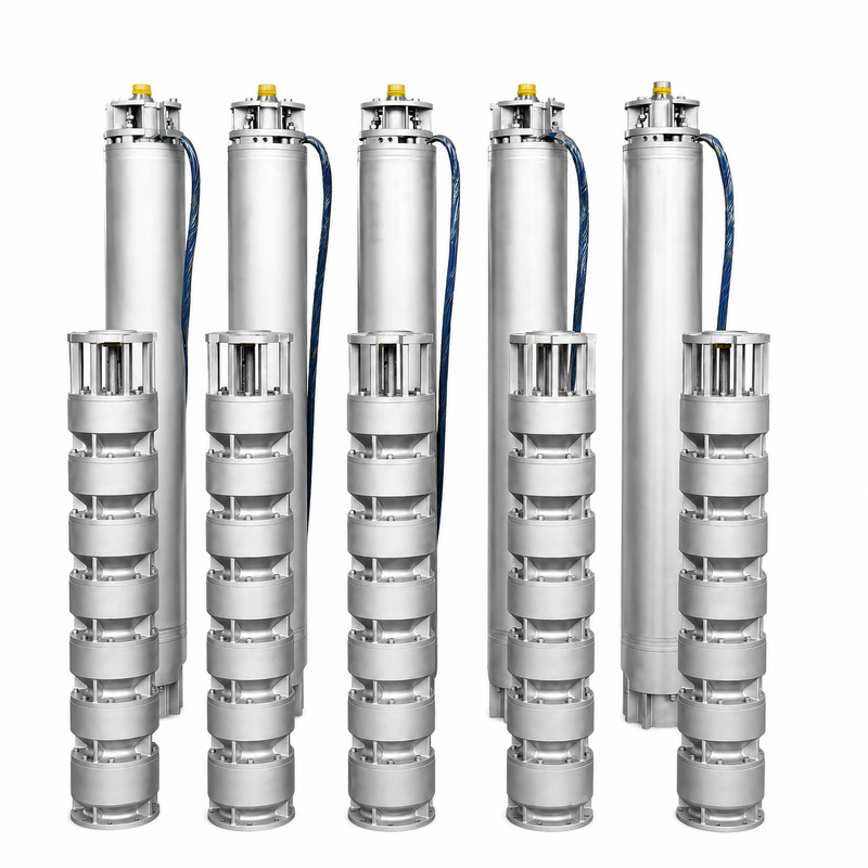 Pompa air laut terendam 75KW dari stainless steel dengan aliran 300 m3/h untuk aplikasi sumur dalam