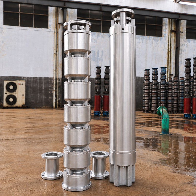 200QJH150-150-110kW Pompa Sumur Dalam Stainless Steel Aliran Tinggi, pemompaan head tinggi untuk sumur dalam dan sistem air rekayasa