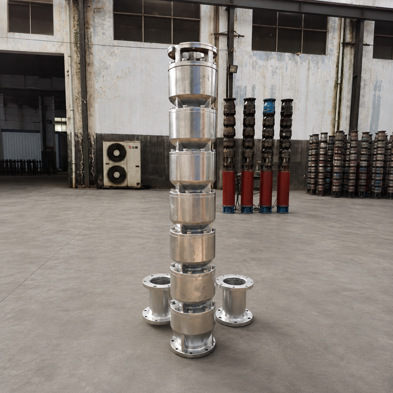 200QJH150-150-110kW Pompa Sumur Dalam Stainless Steel Aliran Tinggi, pemompaan head tinggi untuk sumur dalam dan sistem air rekayasa