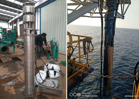 Air Laut Air Panas sumur Submersible Pompa 75kw 100hp SS316L Bahan 60m Kepala