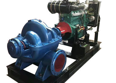 Kapasitas besar Horizontal Centrifugal Split Case Pompa Air Mesin Diesel bertenaga